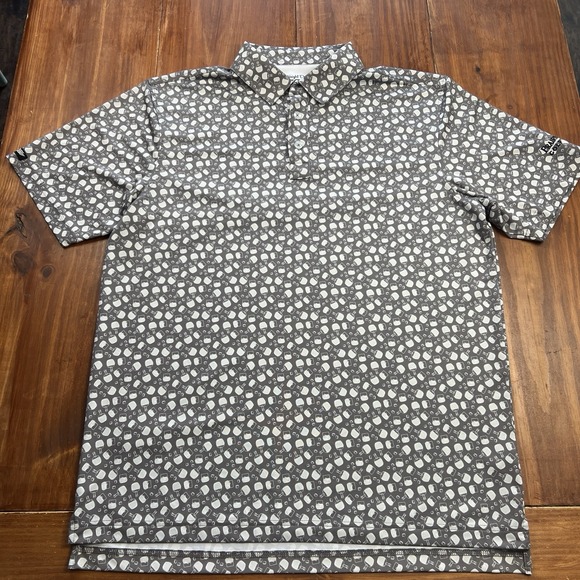 Straight Down Other - Straight Down Performance Golf Polo Shirt Men's Large Gray Bourbon Bottle Print